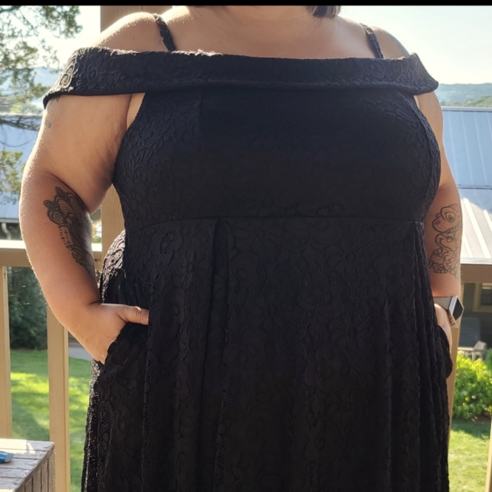 Black Lace Cold Shoulder Dress Size 24W